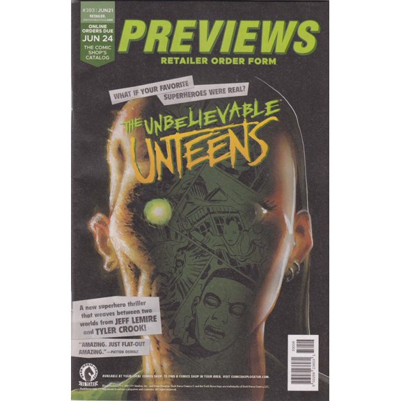 Previews Retailer Order Form #393 VF ; Diamond Comic Book