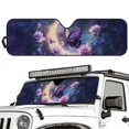 thumbnail image 3 of Uorisanigo Windshield Sun Shade Foldable Moon Purple Butterfly Sun Shade Visor for Jeep Wrangler JL JLU 2018-2024 & JT - Heat Shield Reflector Cover - Blocks UV Rays & Keeps Your Vehicle Cool, 3 of 7