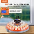 thumbnail image 3 of VEVOR 48 Egg Incubator, Incubators for Hatching Eggs, 360 °   Automatic Egg Turner with Temperature and Humidity Display, 48 Eggs Poultry Hatcher with ABS Transparent Shell for Chicken, Duck, Quail, 3 of 7