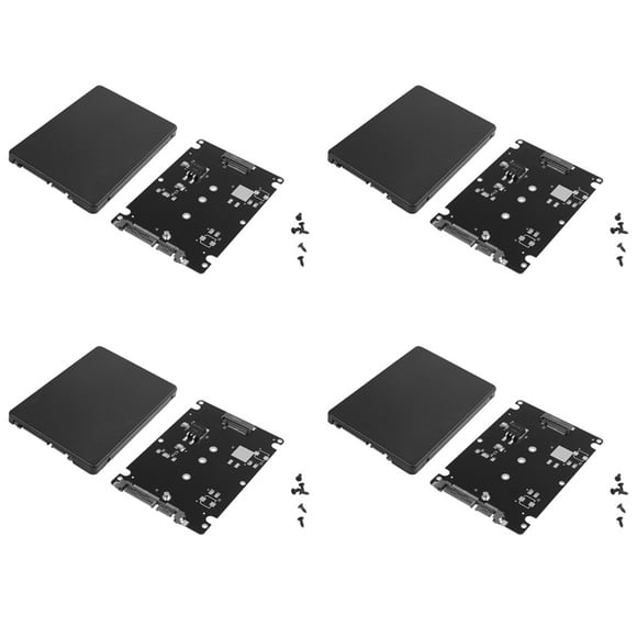 4X Black B + M Key Socket 2 M.2 NGFF (SATA) SSD to 2.5 SATA Adapter Card with Case