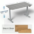 thumbnail image 4 of VIVO Electric 43” x 24” Stand Up Desk | Dark Gray Table Top, Gray Frame, 4 of 8