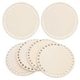 thumbnail image 3 of Shisuyan Panier Rond Broderie Base en Bois 6 Pcs 5.9X5.9X0.1In, 3 of 9