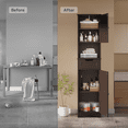 thumbnail image 2 of Asofer 67" Tall Bathroom Storage Cabinet, Modern Narrow Linen Tower with Sturdy Door and Drawer, Adjustable Shelf, Dark Brown, 2 of 8