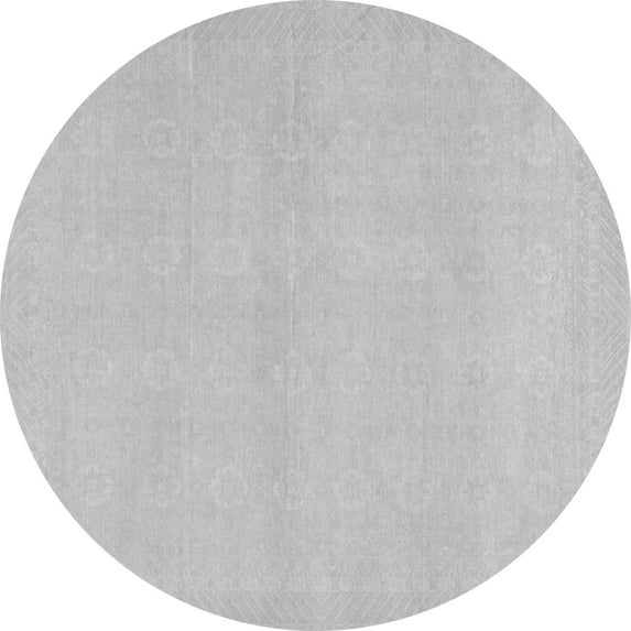 Ahgly Company Indoor Round Abstract Gray Modern Area Rugs, 3' Round