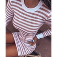 thumbnail image 7 of Henpk Summer Dresses for Women Striped T Shirt Dress Casual Midi Dress Short Sleeve Sundress with Pockets Sexy Fall Soft Badycon Long Sleeve Formal Stripe Splicing Printing Fall Maxi Dresses Pink XXL, 7 of 7