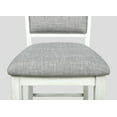 thumbnail image 2 of Dining Room Furniture Farmhouse Style Counter Height Dining Chairs 6pc Set Chalk Gray Finish Wooden Linen Fabric, 2 of 3