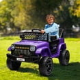 thumbnail image 3 of Historyli 12V Ride On Truck, Battery Powered Ride On Car Toy, with 2.4G Remote Control, Purple, 3 of 7
