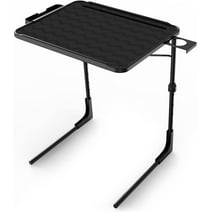 Table Mate II PRO TV Tray and Cup Holder Large Folding Table (Black)