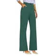 thumbnail image 2 of Wide Leg Pants for Women BWASD Straight Leg Suit Trousers Pockets Elegant Solid Color Trousers Blackish Green S-XXXL Casual Business Office Outfit Ladies Slacks, 2 of 7