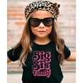 thumbnail image 2 of Girly Big Sis Finally Shirt for Toddlers & Kids Pink Retro Heart Big Sister Sibling Tee for Girls Black Shirt Youth Small, 2 of 5