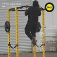 thumbnail image 6 of HulkFit Pro Series Multi-Functional Adjustable Home Gym Exercise Equipment Power Cage with J-Hooks, Safety Bars or Safety Straps, Yellow, 6 of 7