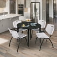 thumbnail image 2 of Kahlo 42" Round Tapered Leg Table- Ash Grey/ Black, 2 of 8