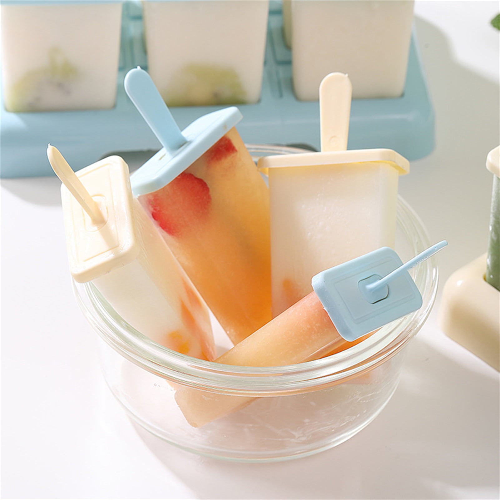 Leaqu Popsicle Molds 90 Pieces Silicone Ice Pop Molds BPA Free Popsicle Mold Reusable Easy Release Ice Pop Maker Ice Cream Mold Food Grade Non-Stick
