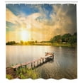 thumbnail image 3 of Ambesonne Outdoor Shower Curtain, Wood Deck Lake Foliage, 69"Wx75"L, Multicolor, 3 of 3