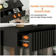 thumbnail image 4 of LAZZO Modern Fluted Console Table, Narrow Long Behind Couch Sofa Entryway Table with 3 Drawers & 2-Tier Open Shelf, Black, 4 of 9