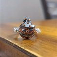 thumbnail image 4 of Delicate Fashionable Halloween Ring Silver-plated Metal Pumpkin Face Shape Rhinestone Decor Ring Party Jewelry Finger Accessories Jewelry Birthday Gift, 4 of 5