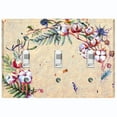 thumbnail image 1 of Metal Light Switch Plate Cover Cotton Flower Semi Circle Frame Beige FLW027, 1 of 13