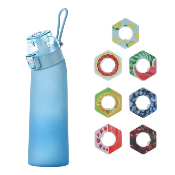 Botella de 700 ml, juego de botella de agua actualizada con pajita para beber de 7 cápsulas, botella de agua para exteriores