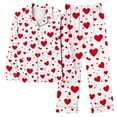 thumbnail image 7 of Riecok Womens Pajama Sets Valentine's Day Long Sleeve Button down Shirts and Pants Heart Print Comfortable Soft Sleepwear, 7 of 7