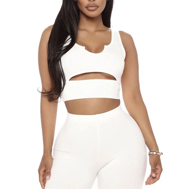 Txlixc Chaleco de verano femenino, blusa sin mangas de cuello u de color sólido Txlixc moda