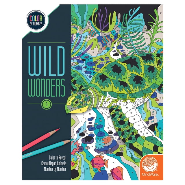 Libro para colorear MindWare Colorea por número Wild Wonders Book 3