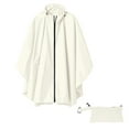 thumbnail image 2 of Prolriy Rain Ponchos for Adults Unisex Solid Color Hooded Zippered Poncho Shawl Ponchos Adult White, 2 of 7