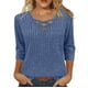 thumbnail image 1 of Tops de manga larga,Camiseta de manga 3/4 para mujer, holgada, cuello redondo, tejido suave de imitación de tela, ideal para uso diario o en casa, sopatenor, 1 of 4