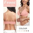 thumbnail image 5 of Push Up Front Closure Bras for Women Wireless Low Cut Deep V Seamless Bra Triangle Bralette Adjustable Padded Bra, 5 of 7