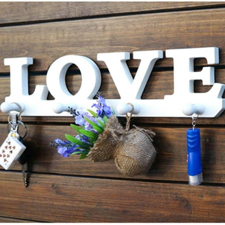 Love Hook Meigar Love Wall Hook Decorative Wall Mounted Hanger Clothes Robe Key Holder Bag Hat Hanger Home Decor Special Offer ()