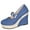 Blue, variant on Womens Wedge Sandals Plus Size Buckle Strap High Heel Waterproof Platform Shallow Mouth Slope Heel Shoes Wedge Sandals Black 6.5(38)