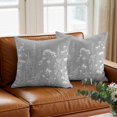 thumbnail image 3 of Throw Pillow Covers, Grey Spring Floral 16x16 Pillow Covers for Couch/Sofa/Bed, Elegant Pastoral Flowers Decorative Square Linen Cushion Pillowcase for Home Decor, 3 of 9