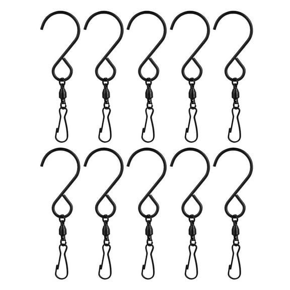 TAILTOSS Outdoor Hanging Hooks Black 10Pcs 3.4X1.0X0.1In