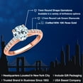 thumbnail image 2 of Gem Stone King 10K Rose Gold Sky Blue Topaz and Lab Grown Diamond Engagement Ring for Women | 1.90 Cttw | Round 7MM | Gemstone November Birthstone | Size 6, 2 of 6