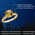 thumbnail image 2 of Gem Stone King 14K Yellow Gold Yellow Citrine Engagement Ring for Women | 3.52 Cttw | Round 10MM | Gemstone November Birthstone | Size 5, 2 of 6