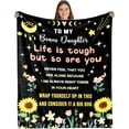 thumbnail image 1 of LHSHID Bonus Daughter Gifts Bonus Daughter Blanket Stepdaughter Gifts from Stepmom Stepdad Step Daughte Valentines Day Christmas Graduation Birthday Gifts from Step Dad 50"x60", 1 of 8