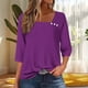 thumbnail image 2 of Camisas de maestra,Camiseta de manga larga con cuello en V y estampado para mujer, informal, con botones, de poliéster, corte regular para uso diario, sopatenor, 2 of 9