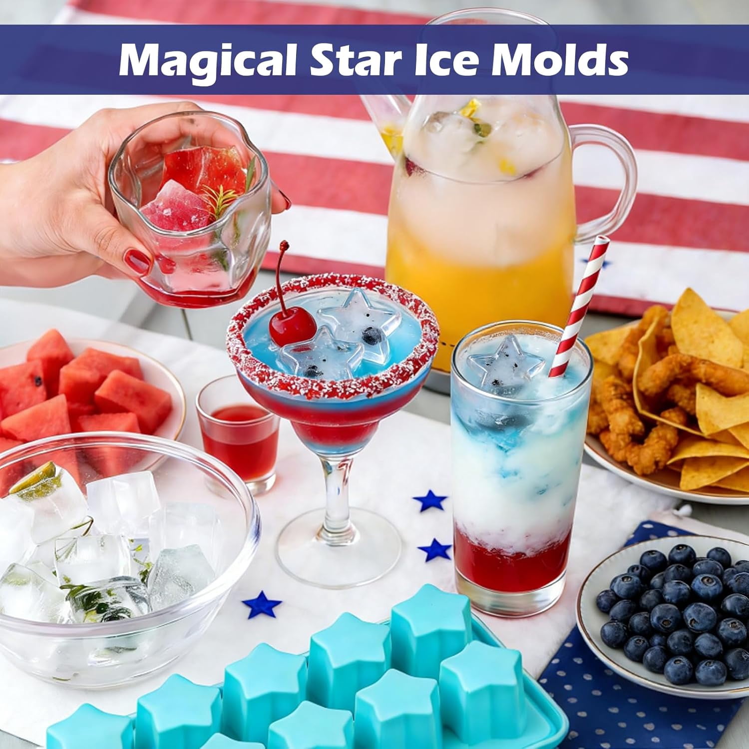 4-Pack Silicone Ice Cube Trays Set – Sphere (1.1"), Heart (10 & 8 Cavity), Star with Lid – BPA-Free, Easy Release – For Cocktails, Whiskey & Chocolate – Green/Pink/Red/Multicolor