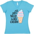 thumbnail image 3 of Inktastic All You Need is Ice Cream with Ice Cream Cone Women's V-Neck T-Shirt, 3 of 5