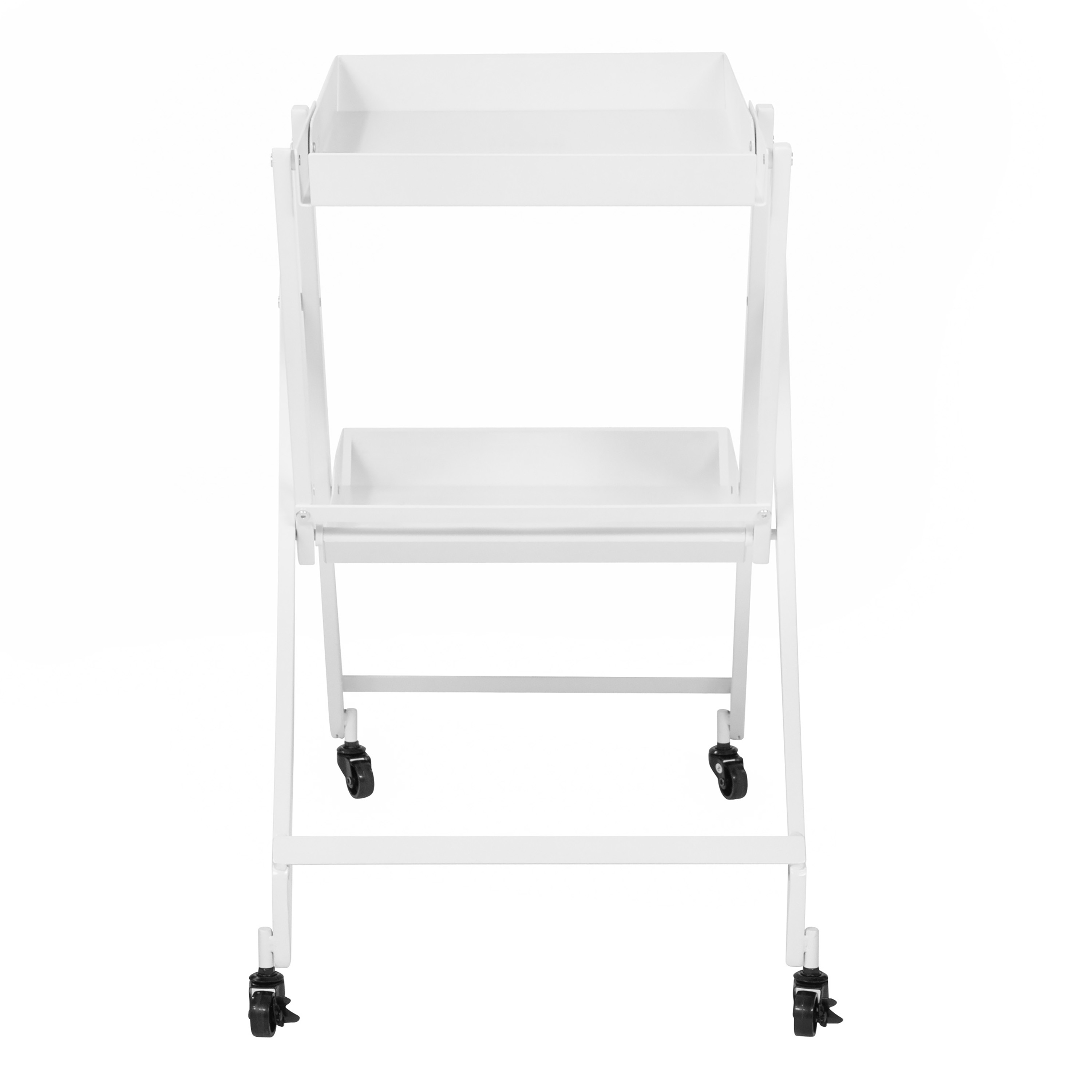 Furniture of America Perth Modern Metal 2-Shelf Serving Cart, White