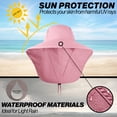 thumbnail image 2 of UPF 50+ Sun Protection Hat for Unisex Adult UV Solar Protection Wide Brim Outdoor Beach Fishing Bucket Bonnie Cap Visor with Neck Flap Breathable Mesh Lightweight Foldable Windproof B Light Pink, 2 of 5
