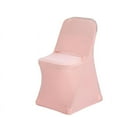 thumbnail image 5 of BalsaCircle 10 Rose Gold Solid Spandex Stretch Metallic Folding Chair Covers Slipcovers, 5 of 8