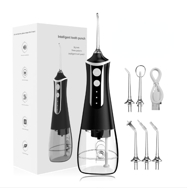 UISHUSO Cordless Dental Oral Irrigator Water Dental Flosser Teeth Cleaner with 320ML Water Tank Braces & Bridges Care IPX7 Waterproof for Home Travel