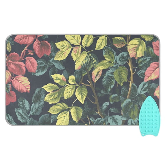 Vibrant Leaf Pattern Ironing Mat Blanket for Table Top Travel Portable Ironing Board Pad 47.2x27.6 Inch