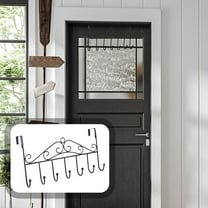 Huayishang Locker Shelf 7 Hooks Bathroom Door Hanger for Towel Coat Clothes Hat Bag Hanging Wrought Hanger (Black), Kitchen Essentials Clearance Sale Black