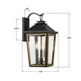 thumbnail image 3 of HAW-602-MK-TG Crystorama Lighting Hawkins - 3 Light Outdoor Wall Mount-19.5 Inch Tall and 9.5 Inch Wide, 3 of 7