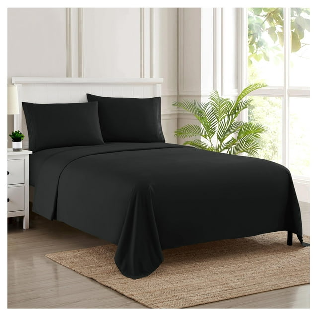 Juego de sábanas Sweet Home Collection Supreme Full Black