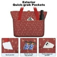 thumbnail image 2 of Tote Bag for Women - Red Christmas Deer Pattern Shoulder Bag - Large Utility Work Duffle Bag with Zipper Handbag for Travel, Work, Sprots, 2 of 5