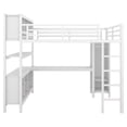 thumbnail image 5 of Leumius Metal Loft Bed with Wardrobe And L-shaped Desk Metal Loft Bed Material: Metal+MDF, Full, 88.6L*55.9W*75.4H, 217.16 LBS, White, Black, 5 of 12