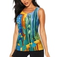 thumbnail image 1 of Fotbe Bright Paper Cactus Scene Blusas Sin Mangas para Mujer – Estilo Casual, Corte Suelto, Slim-Fit, Cuello Redondo Deportivo, Tops de Verano para Gimnasio y Yoga-XX-Large, 1 of 7