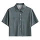 thumbnail image 1 of Tops para hombre, blusas y camisas de manga corta con cuello redondo para hombre. Camisa de verano a cuadros de manga corta con hombros al descubierto, botones y chaqueta tipo cárdigan. Blusa para hom, 1 of 4